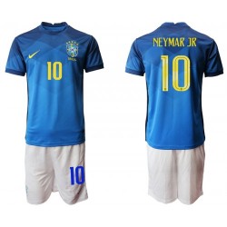 Camisola Brasil Neymar JR 10 Criança Equipamento Segundo 2020-2021 Manga Curta